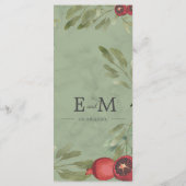 バーガンディ大理石の緑の植物性のザクロ メニュー (裏面)