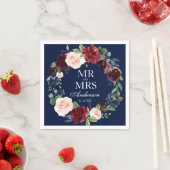 バーガンディ夫人のフローラ・ブルー氏結婚は スタンダードカクテルナプキン (インサイチュ)