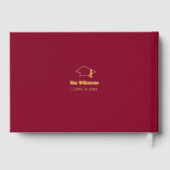 バーガンディ実在金ゴールドホイル卒業ゲストブック ゲストブック (裏面)