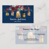 バーガンディ専門のモダンな花の美容師 名刺 (正面/裏面)