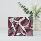 バーガンディ抽象芸術リボン ポストカード (スタンド正面)