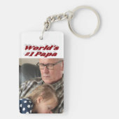 バーガンディ文字のパパ写真 キーホルダー (裏面)