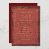 バーガンディ旋回デザインブライダルシャワー招待状 招待状 (正面/裏面)