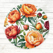 バーガンディ桃の花牡丹の花の模様 セラミックノブ