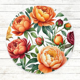 バーガンディ桃の花牡丹の花の模様 セラミックノブ