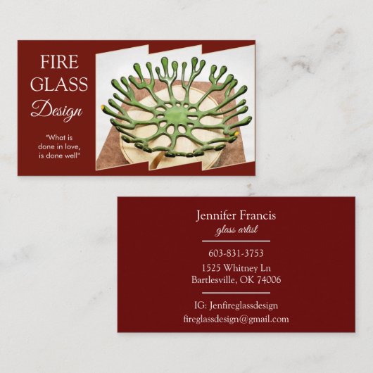 バーガンディ横型名刺 名刺 (正面/裏面)