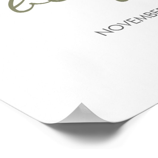 バーガンディ水の色の花結婚のウェルカムサイン ポスター (角)