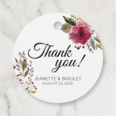 バーガンディ水の色の花結婚の世話 フェイバータグ (裏面)