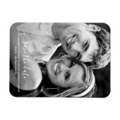 バーガンディ水彩冬の花デートを保存 マグネット (横)