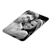 バーガンディ水彩冬の花デートを保存 マグネット (左側)