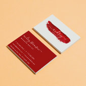 バーガンディ水彩画プロフェッショナル署名 名刺