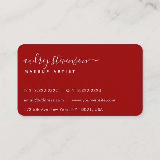 バーガンディ水彩画プロフェッショナル署名 名刺 (裏面)