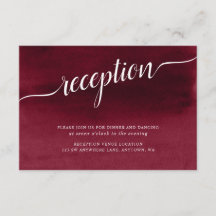 バーガンディ水彩結婚式レセプション