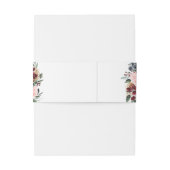 バーガンディ水色フローララスティックボホ結婚ーズ 招待状ベリーバンド (裏面例)