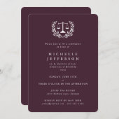 バーガンディ法資格ローレルリース 招待状 (正面/裏面)