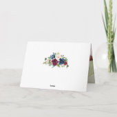 バーガンディ海軍の花ベビーシャワーありがとう写真 サンキューカード (裏面)