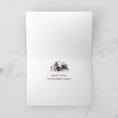 バーガンディ海軍の花ベビーシャワーありがとう サンキューカード (内部)