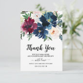 バーガンディ海軍の花ベビーシャワーありがとう サンキューカード (スタンド正面)