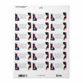 バーガンディ海軍ウェディングRSVPエンベロープラベル ラベル (フルシート)