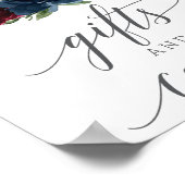 バーガンディ海軍カボチャのギフトとカードサイン ポスター (角)