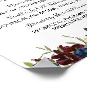 バーガンディ海軍シグネチャーカクテルメニューの看板 ポスター (角)