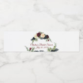 バーガンディ海軍フローラウォーターボトルラベル ペットボトルラベル (シングルラベル)