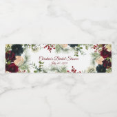 バーガンディ海軍フローラウォーターボトルラベル ペットボトルラベル (シングルラベル)