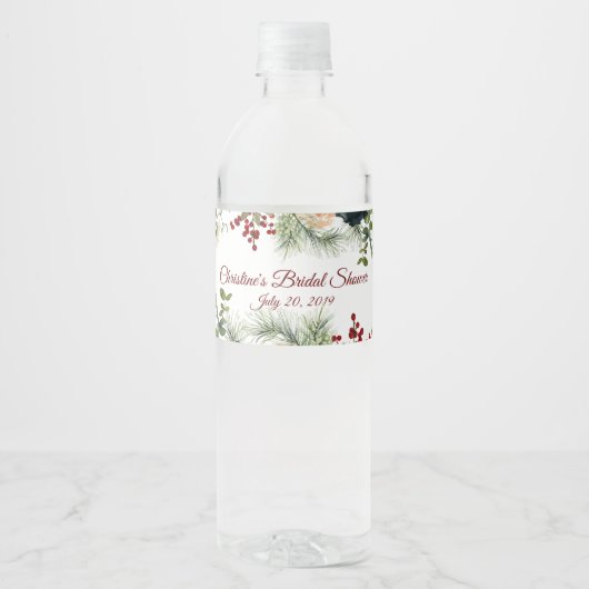 バーガンディ海軍フローラウォーターボトルラベル ペットボトルラベル (正面)