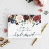 バーガンディ海軍フローラブライデスメイド提案カード ポストカード