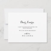 バーガンディ海軍フローラブライデスメイド提案書ノートカード ノートカード (裏面)