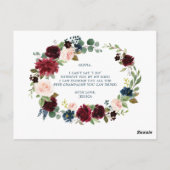 バーガンディ海軍フローラマトロン名誉提案カード ポストカード (裏面)