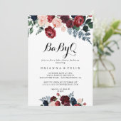 バーガンディ海軍フローラBabyQベビーシャワーバーベキュー 招待状 (スタンド正面)