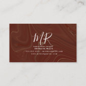 バーガンディ液体アートデザイナーメイクアップ美しいアーティスト 名刺 (裏面)