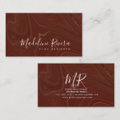 バーガンディ液体アートデザイナーメイクアップ美しいアーティスト 名刺 (正面/裏面)