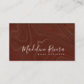 バーガンディ液体アートデザイナーメイクアップ美しいアーティスト 名刺 (正面)