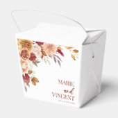 バーガンディ焦げオレンジ色の茶色のフローラ結婚の花 フェイバーボックス (裏面サイド)