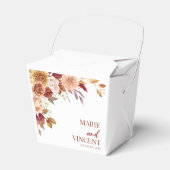 バーガンディ焦げオレンジ色の茶色のフローラ結婚の花 フェイバーボックス (正面サイド)