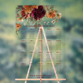 バーガンディ焼けオレンジ結婚色フローラ席 アクリルサイン (ニュートラル)