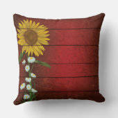 バーガンディ独身のヒマワリ枕 クッション (裏面)