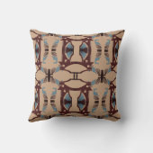 バーガンディ石板ブルーのタンラージモザイクタイルのモチーフ クッション (裏面)