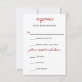 バーガンディ秋の結婚式RSVPカード 出欠カード (正面)