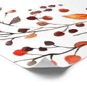 バーガンディ秋インラブベビーシャワー歓迎サイン ポスター (角)