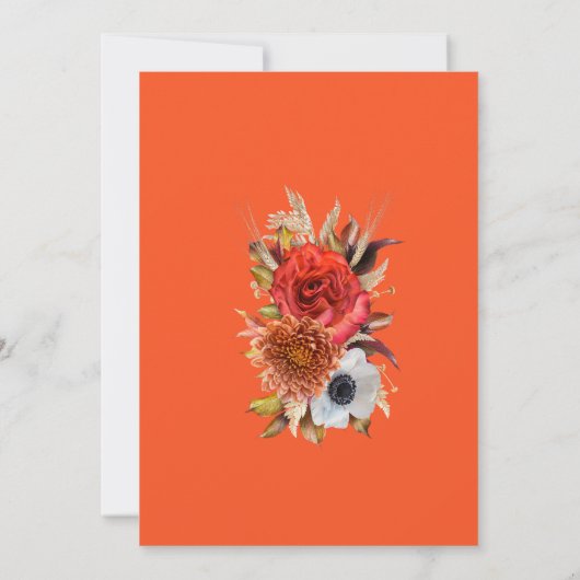 バーガンディ秋エレガント花花脚本40歳の誕生日 招待状 (裏面)