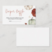 バーガンディ秋カボチャ赤ちゃんシャワーおむつラッフル エンクロージャーカード (正面/裏面)