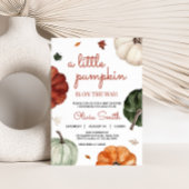 バーガンディ秋カボチャ赤ちゃんシャワー 招待状