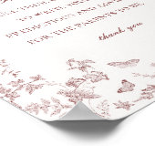 バーガンディ秋トイレデジュイアドバイスベイビーシャワー ポスター (角)