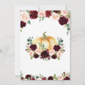 バーガンディ秋パンプキンベビーシャワー招待状 招待状 (裏面)