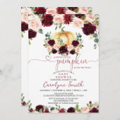 バーガンディ秋パンプキンベビーシャワー招待状 招待状 (正面/裏面)