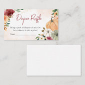 バーガンディ秋フローラパンプキンおむつラッフル エンクロージャーカード (正面/裏面)