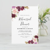 バーガンディ秋フローラリハーサルのディナー招待 招待状 (スタンド正面)